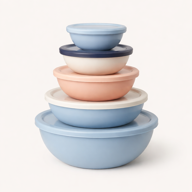 Nesting Prep Bowl Set with Lids, 6 Pieces - front